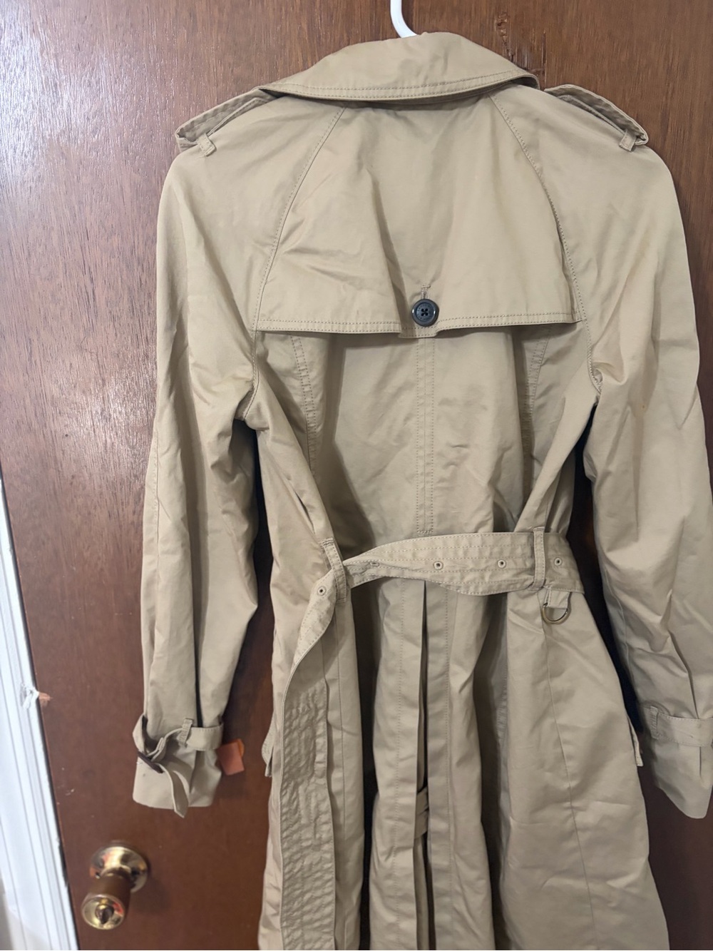 Lands' End Beige Double-Breasted Trench Coat - Picture 4 of 6